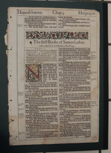 Antique Bible Leaf 1st Samuel Title page
