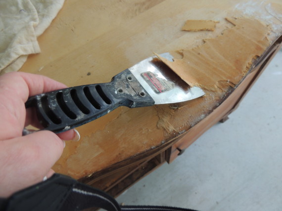 scraping veneer