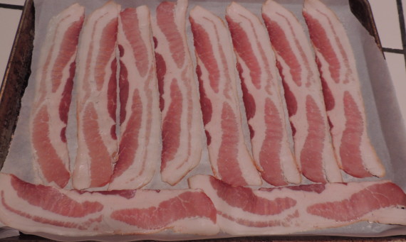 bacon on tray