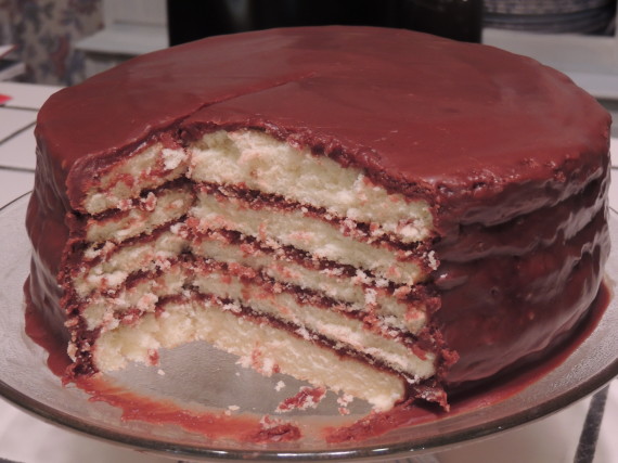 chocolate cake slice side