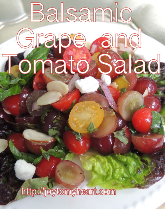 balsamic grape and tomato salad on lettuce