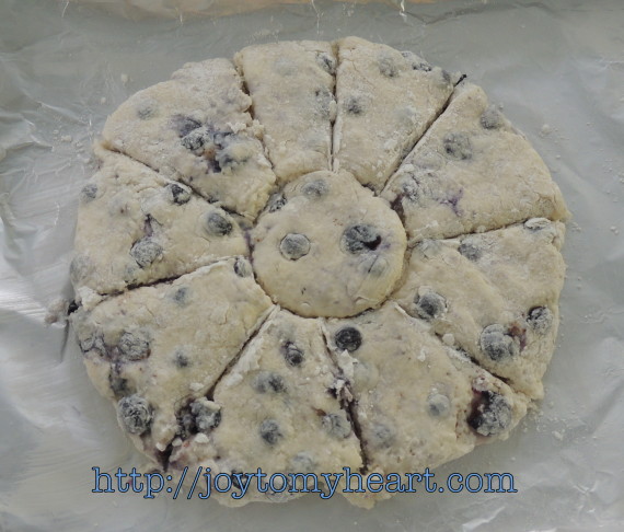 blueberry scones cut