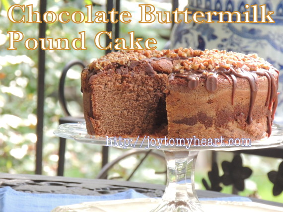 chocolate buttermilk pound cake sliced