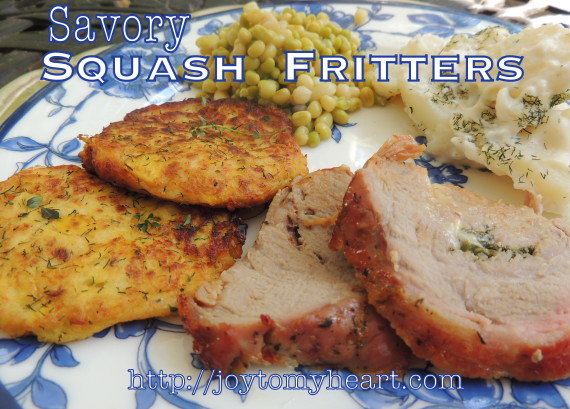 savory squash fritters plate