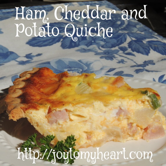 Ham Cheddar and potato quiche1