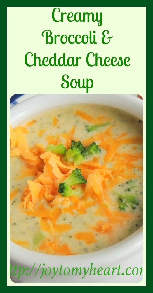 Creamy broccoli and cheddar cheese soup A1