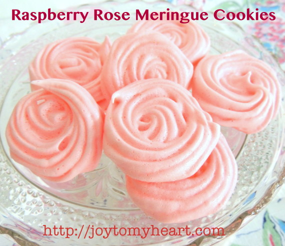 raspberry rose meringue cookies2