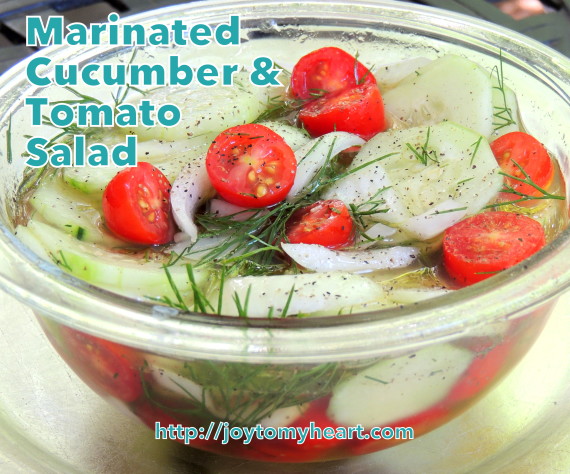 marinated cucumber and tomato salads