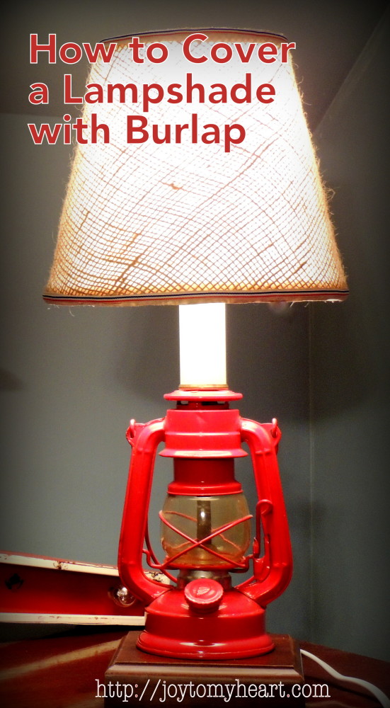 hwow to cover a lampshade with burlap1
