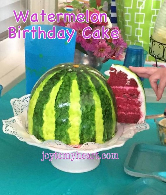 watermelon cake slicing