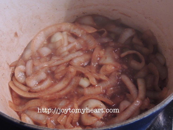 beef bourguignon onions cooking
